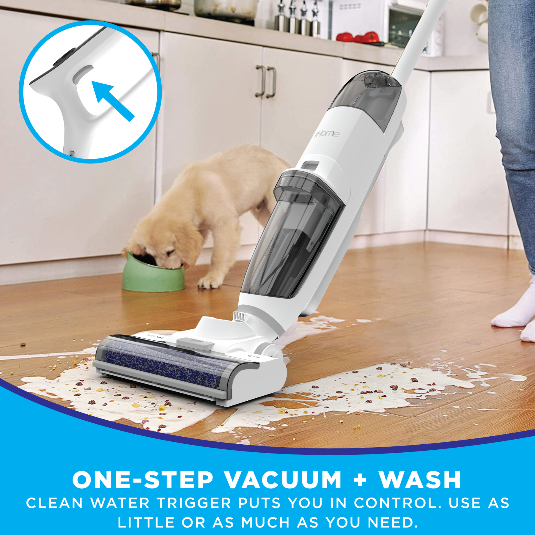 iHome WetVac All in One Wet Dry Vacuum with 45 Minute Runtime, Hardwood, Carpet